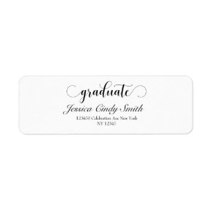 Script Graduate Customized Return Address Label