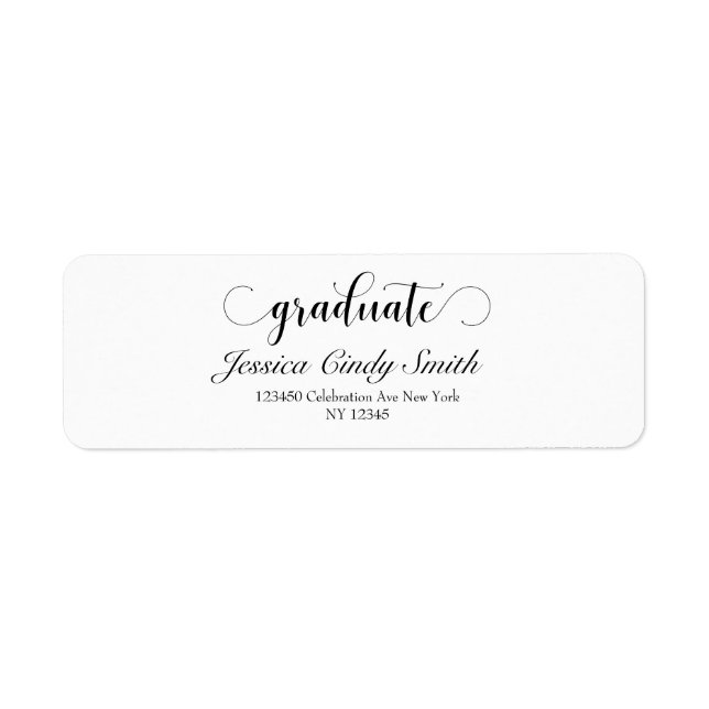 Script Graduate Customized Return Address Label (Front)