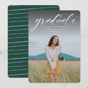 Script graduate simple one photo announcement