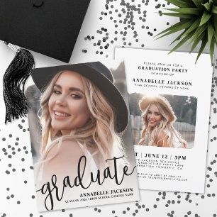 Script Graduate Simple Photo Graduation Invitation