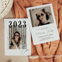 Script Graduation 2-sided Photo Portrait Party  In