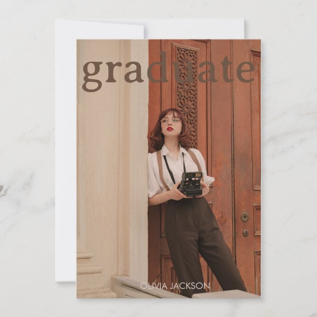 Script Graduation Photo Grad Announcement (Front)