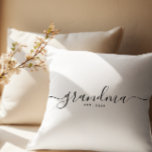 Script Grandma Est Year Mother's Day Gift Throw Pillow<br><div class="desc">Script Grandma Est Year Mother's Day Gift Throw Pillow.</div>