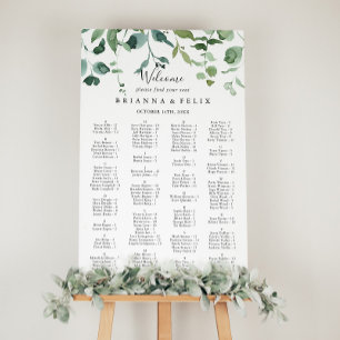 Script Green Foliage Alphabetical Seating Chart