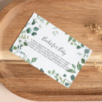 Script Green Foliage Baby Shower Book Request