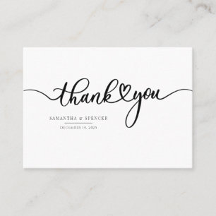 Script Hand-Lettered Modern Wedding Thank You Card