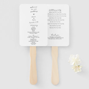Script Hand Written Typography Wedding Program Fan