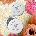 Script Handmade by Custom logo  2 Inch Round Button<br><div class="desc">Create your own custom,  personalized,  elegant typography/script handmade by your name and custom text or any other text button  Simply type in your names,  or any other text to customize. Elegant crochet or sewing handmade by button for crafting and handmade crochet or knitting products.</div>