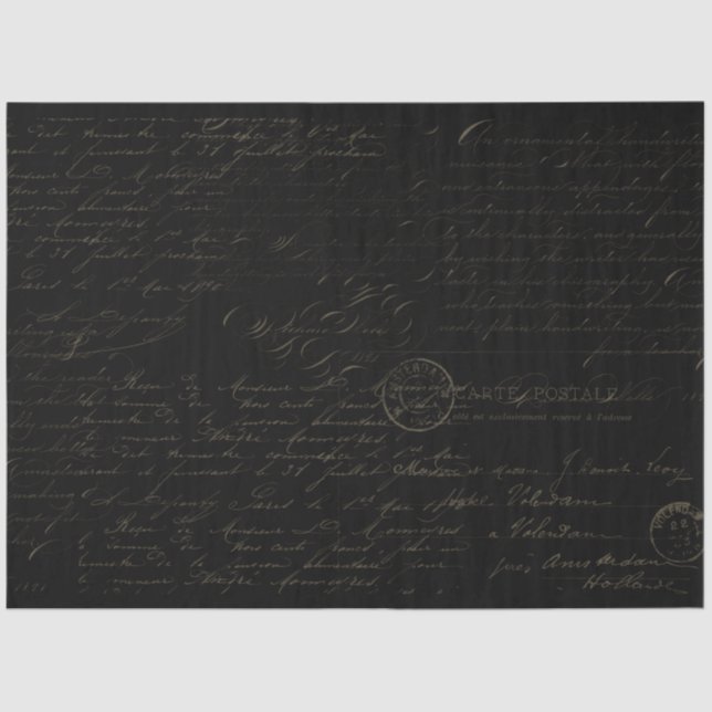 Script Handwriting Handwritten Ephemera Decoupage Tissue Paper (Front)