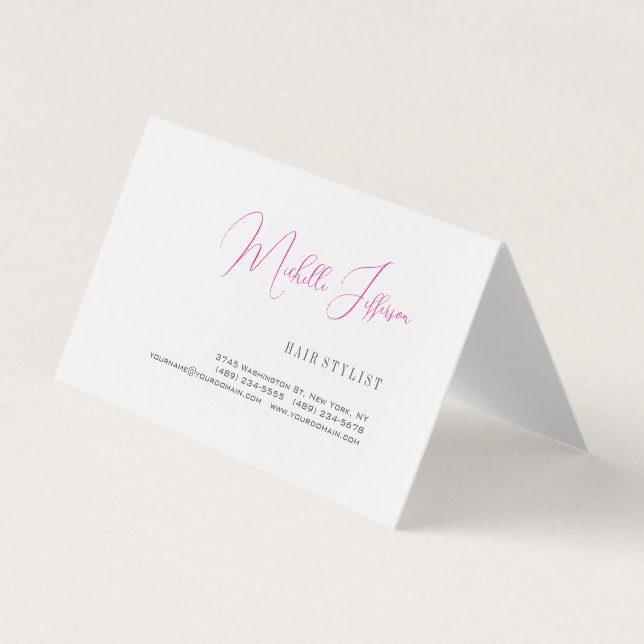 Script Handwriting Trendy Business Profile Card (Front)
