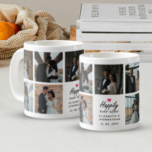 Script Happily Ever After Pink Heart Photo Collage