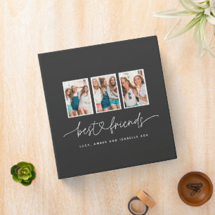 Script heart cute modern multi photo best friends binder