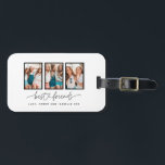 Script heart cute modern multi photo best friends luggage tag<br><div class="desc">Script heart cute modern multi photo best friends triptych gift</div>