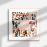Script heart pink modern multi photo best friends poster<br><div class="desc">Script heart cute modern multi photo best friends simple minimal elegant home decor girly pink poster gift.</div>