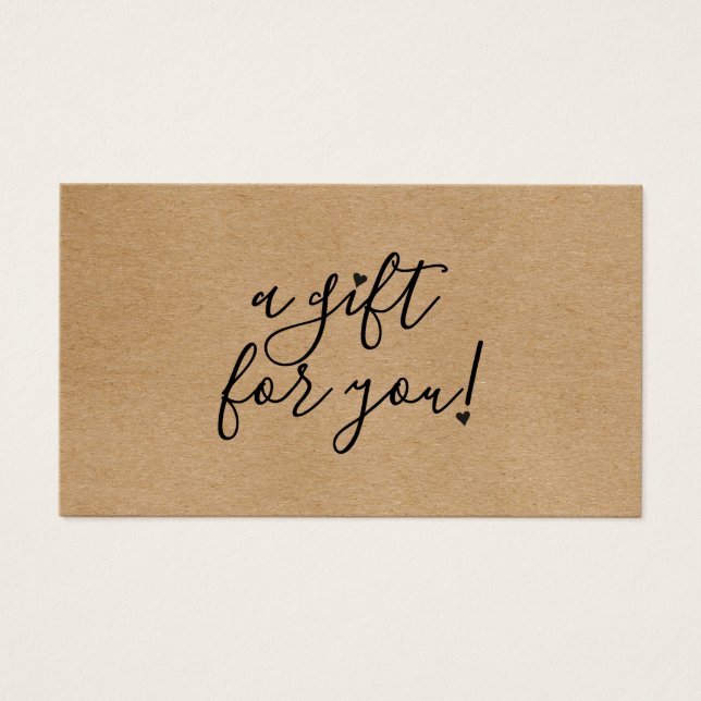 Script Hearts Rustique Kraft Certificat cadeau (Devant)