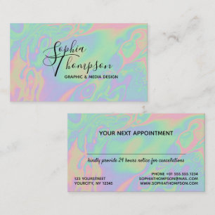 Script holographique moderne Pastel Carte de rende