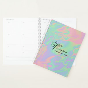 Script holographique moderne Rainbow Pastel - Plan