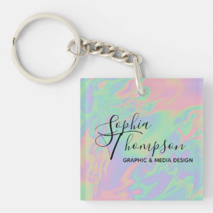 Script holographique moderne Rainbow Pastel Porte 