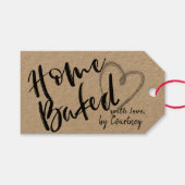Script Home Baked with love Heart Gift Tags (Front (Horizontal))