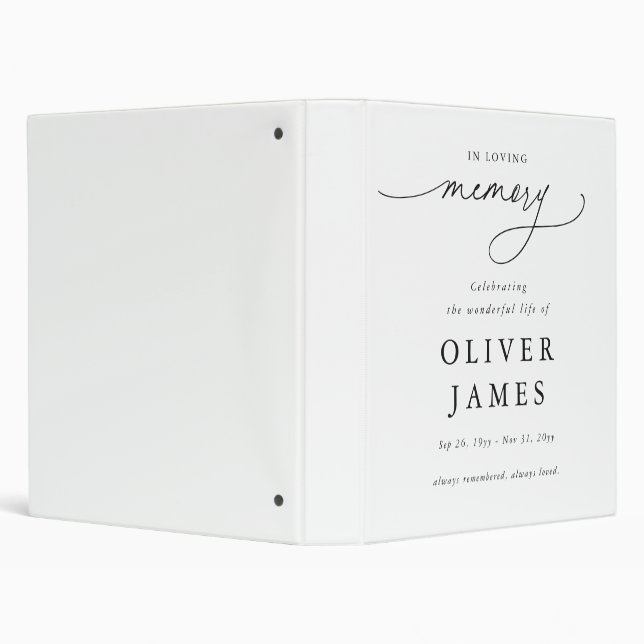 Script in Loving Memory Funeral Memorial Binder (Background)