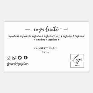 Script Ingredient Product Label Sticker