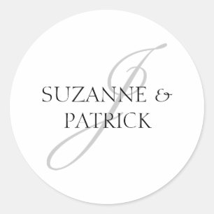 Script J Monogram Labels (Silver / Black)