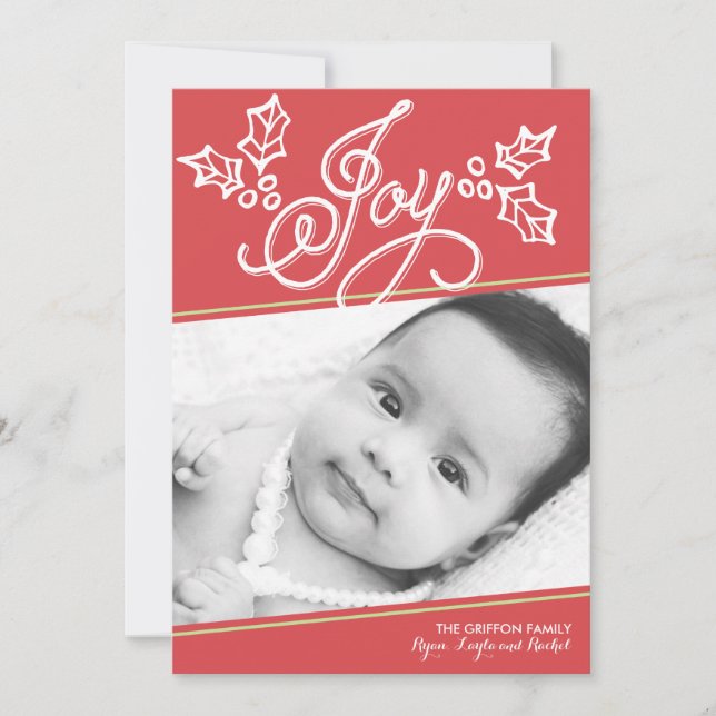 Script Joy Red | Carte de Noël (Devant)