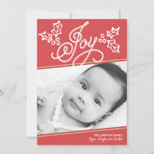 Script Joy Red   Christmas Card