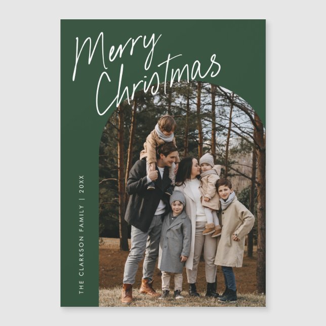 Script Joyeux Arche de Noël Photo Carte magnétique (Devant)