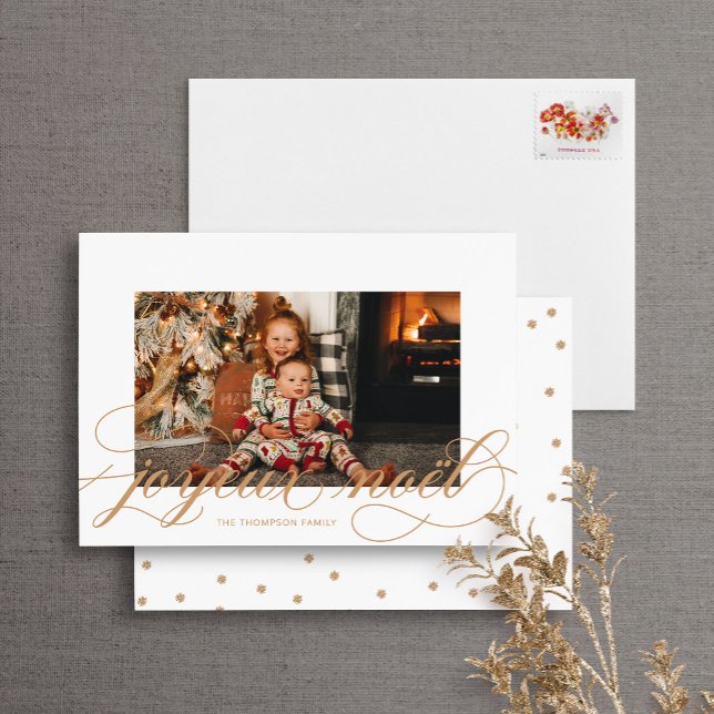 Script Joyeux Noel Élégante carte photo de Noël (Créateur téléchargé)