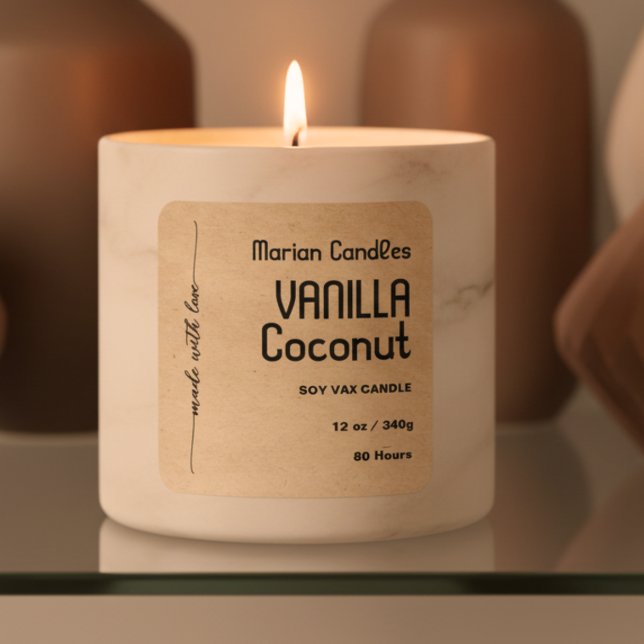 Script  kraft Personalized Candle Label (Creator Uploaded)