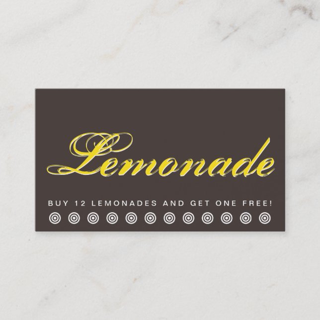 script LEMONADE customer loyalty card (Front)