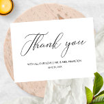 Script Lettering Black & White Wedding Thank You<br><div class="desc">Script Lettering Black & White Wedding Thank You Cards</div>