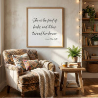 Script Lettering Book Lovers Literary Quote Art