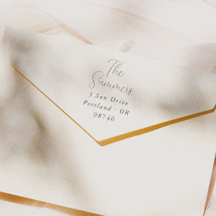 Script Lettering Family Name & Return Address Self-inking Stamp