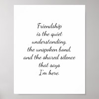 Script Lettering Friendship Quote Art Poster