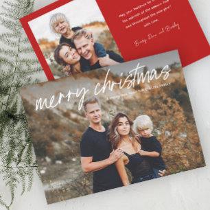 Script Lettering Merry Christmas 2 Photo  Holiday Card