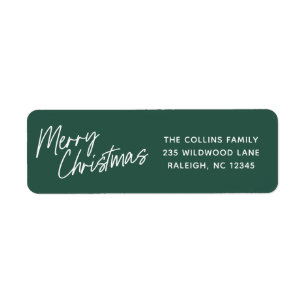 Script Lettering Merry Christmas Return Address