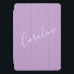 Script Lilac Purple Solid Colour Personalized Name iPad Pro Cover<br><div class="desc">Cute Script Lilac Purple Solid Colour Personalized Name iPad Pro Cover</div>