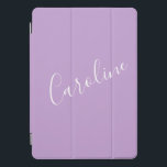 Script Lilac Purple Solid Colour Personalized Name iPad Pro Cover<br><div class="desc">Cute Script Lilac Purple Solid Colour Personalized Name iPad Pro Cover</div>