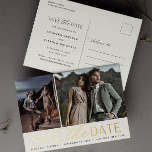 Script Lisse 2 Photo Mariage Carte de Faire-Part