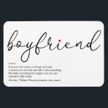 Script Love Heart Boyfriend Definition Magnet<br><div class="desc">Personalise for your boyfriend to create a unique valentine,  Christmas or birthday gift. A perfect way to show him how amazing he is every day. Designed by Thisisnotme©</div>