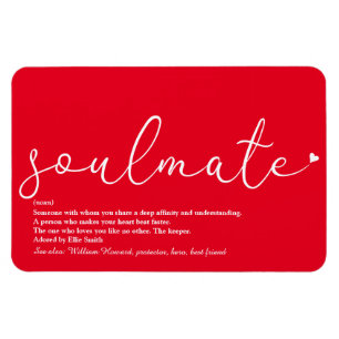 Script Love Heart Soulmate Definition Red Magnet