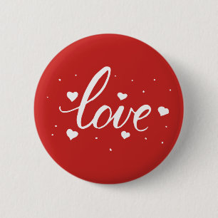 Script Love Hearts 2 Inch Round Button