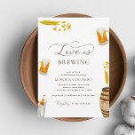 Script Love is Brewing Beer Theme Bridal Shower Invitation<br><div class="desc">Surprise your loved ones with this stylish bridal shower invitation,  featuring pretty watercolor beer illustrations and editable details. Easily customize it by clicking on the "personalize" option.</div>