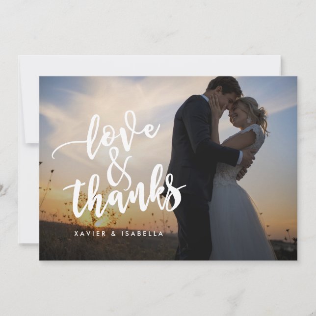 Script Love & Thanks | Carte de remerciements phot (Devant)