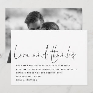 Script Love Thanks Photo Wedding Thank You