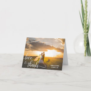 Script LOVE & THANKS wedding note card PHOTO