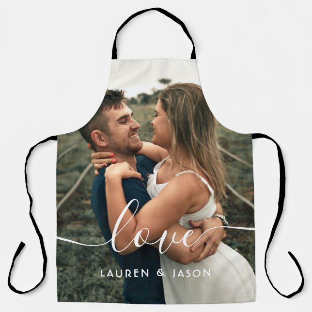 Script Love Wedding Photo Apron (Front)