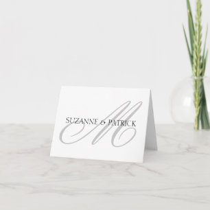 Script M Monogram Notecard (Silver / Black)